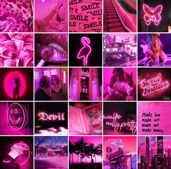 103 PCS Neon Boujee Collage Kit Baddie Pink Aesthetic Baddie - Etsy UK