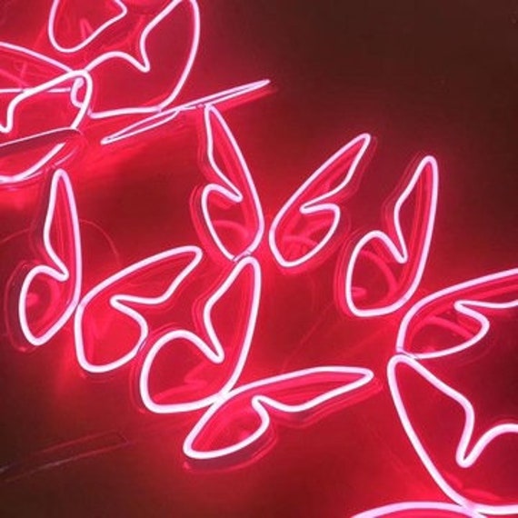 Neon Red Aesthetic Photo Wall Collage Kit 50 Pcs Digital Etsy