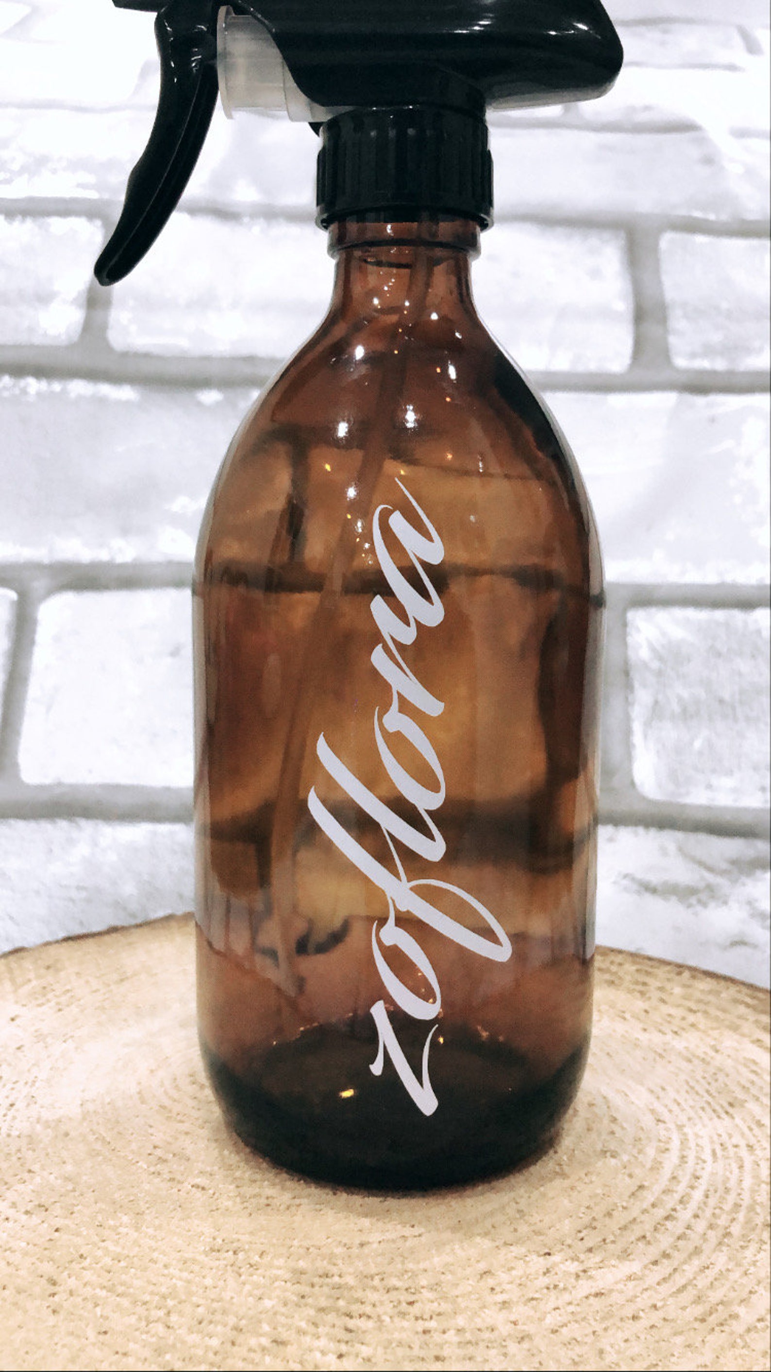 Personalised Amber Glass Spray Bottle Etsy