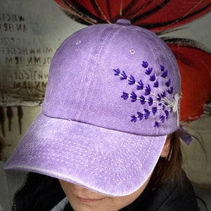 Purple Hand Embroidered Baseball Hat Lavender Embroidered Denim Cap purple-hand-embroidered-baseball-hat-lavender-embroidered-denim-cap