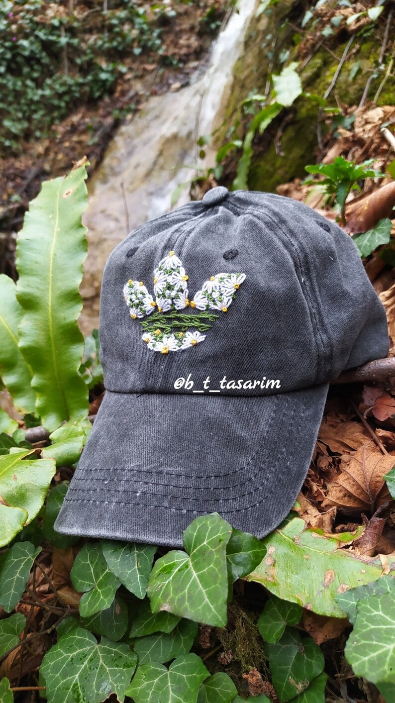 Embroidered Baseball Cap Hand Embroidered Hat Daisy Etsy