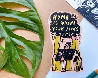 Booklover House Sticker | Matte Vinyl Sticker | Laptop Sticker | Durable High Quality | Decorative Sticker