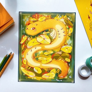 Wyvern print | Big Forest Dragon print | Decoration print