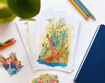 Beetles Art Print | Patreon print April 2024 | 12 x 17 cm
