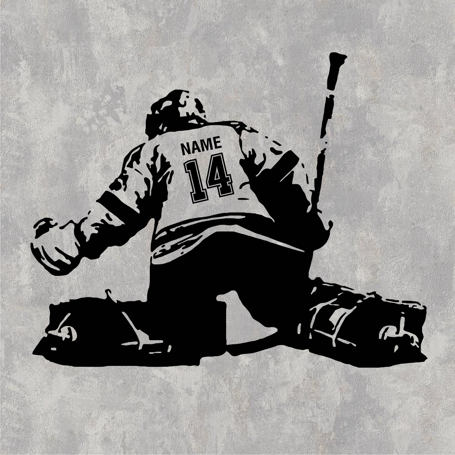 Hockey Goalkeeper Wall Decal Custom Name Hockey Goalie Etsy