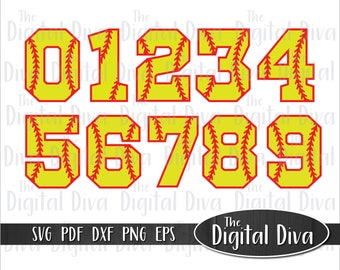 Download Softball Number Svg Etsy