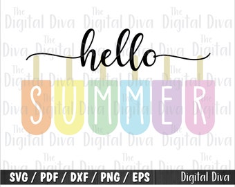 Download Hello Summer Popsicle Sign Etsy