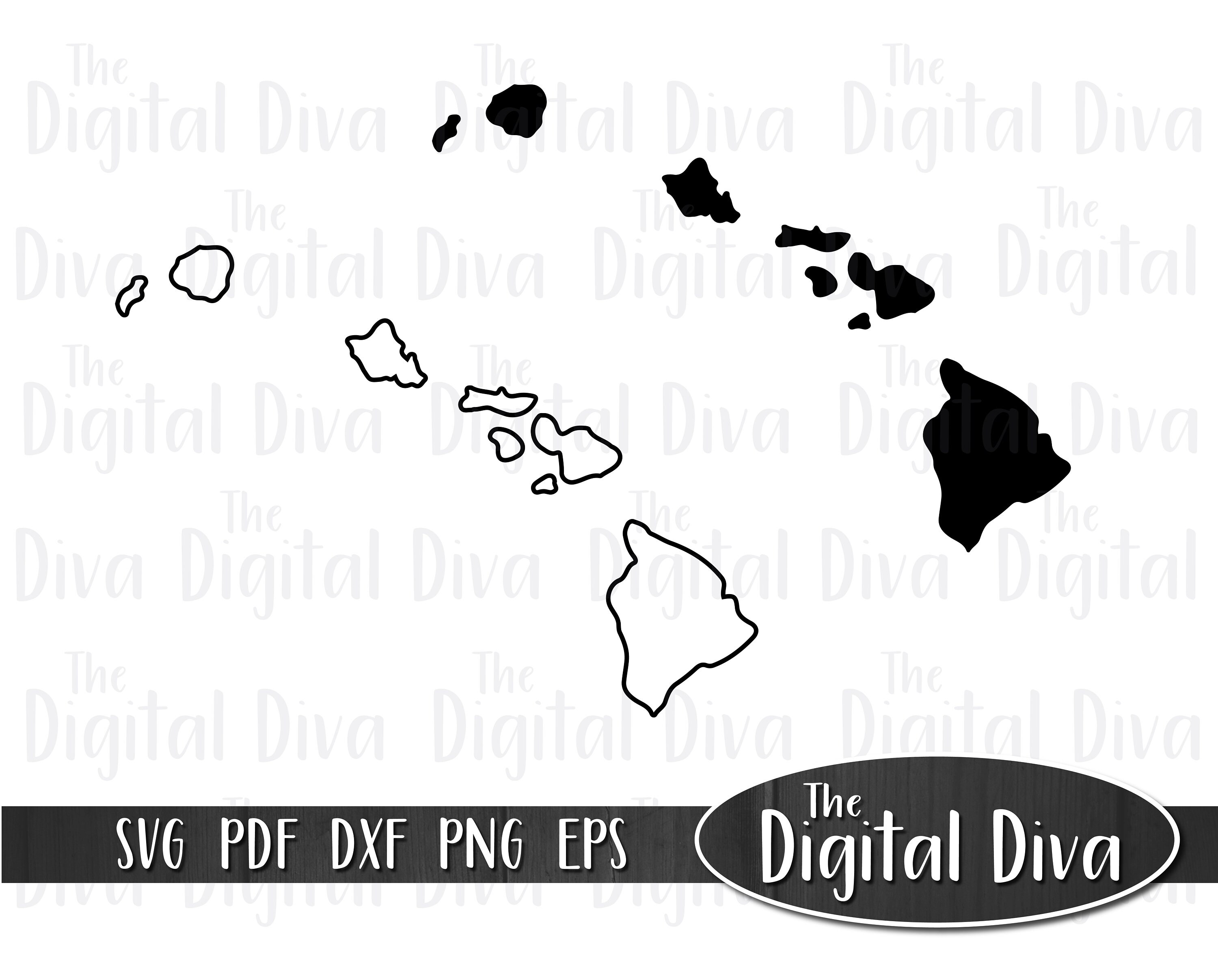 Hawaii state outline Hawaii state of Hawaii svg Hawaii cut | Etsy