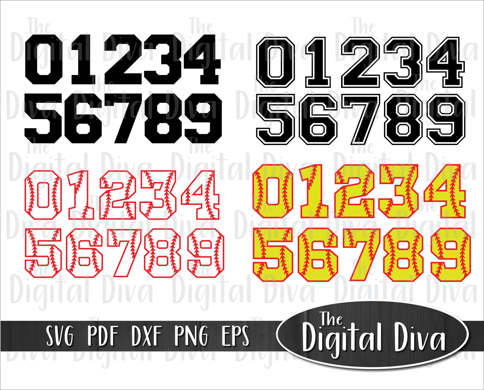 Varsity numbers svg Baseball numbers SVG baseball mom svg Etsy