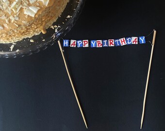 Spy Bunting Topper Happy Birthday Cake  Banner Decoration Birthday party cake decor