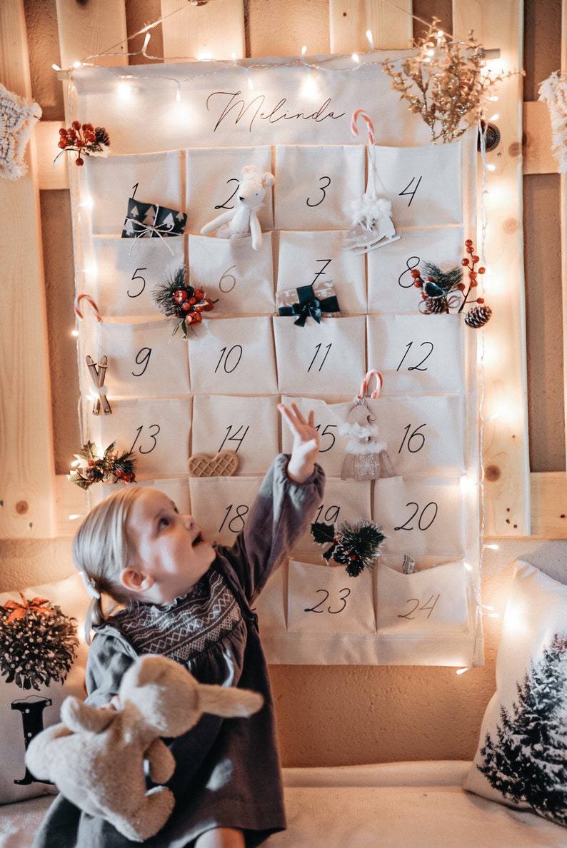 Personalized advent calendar, advent calendar to fill, reusable advent calendar, personalized advent calendar image 1