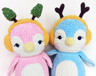 Christmas crochet pattern Penguin, Amigurumi PDF pattern