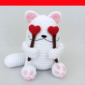 Crochet pattern Cat in love, Amigurumi pattern Valentines day, Crochet heart