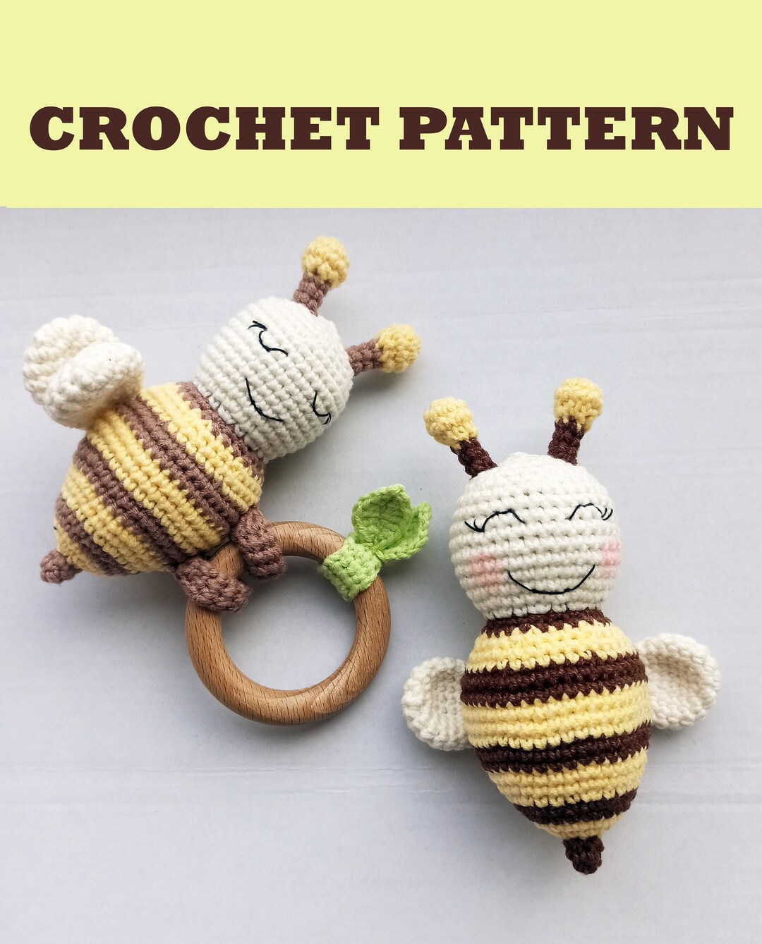 Crochet Pattern Bee Rattle, Amigurumi Bee - Etsy