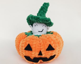 Crochet Halloween Pumpkin Ghost Amigurumi Pattern (Digital Download)