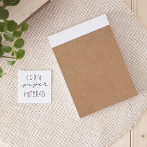 Blocco note di carta di mais A6 ecologico per gli amanti della natura, note di carta rustica sostenibile con copertina in kraft riciclato, regalo naturale e zero rifiuti