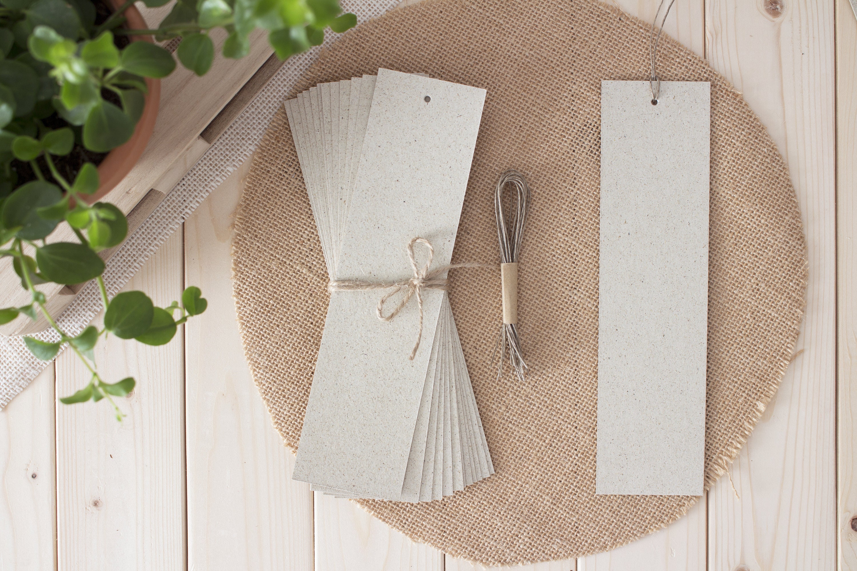 Rustic & ecofriendly blank bookmark Set of 15 Boho bookmarks Etsy