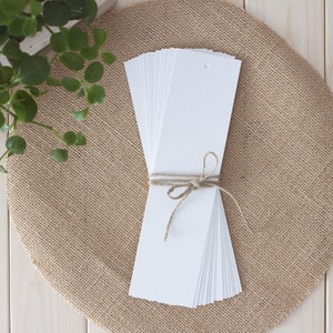 Set di segnalibri realizzati con carta di mais bianca, stile boho naturale e segnalibri vuoti ecologici, bomboniere personalizzabili per gli amanti dei libri
