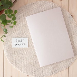 Recycled paper journal hand sewn, Soft pink handmade notebook, Eco friendly journal for her, Blank meditation paper journal A5