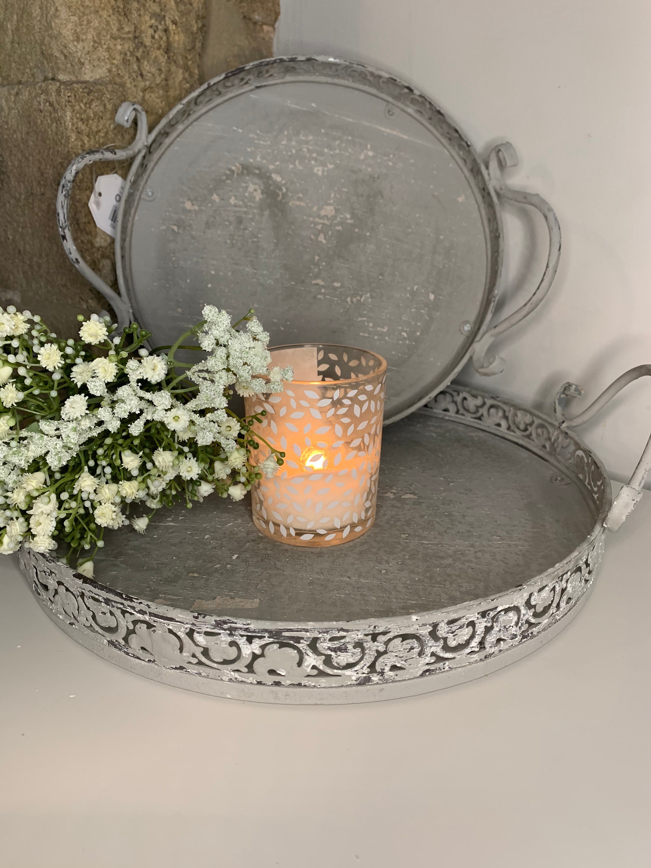 Distressed Grey Tray Etsy