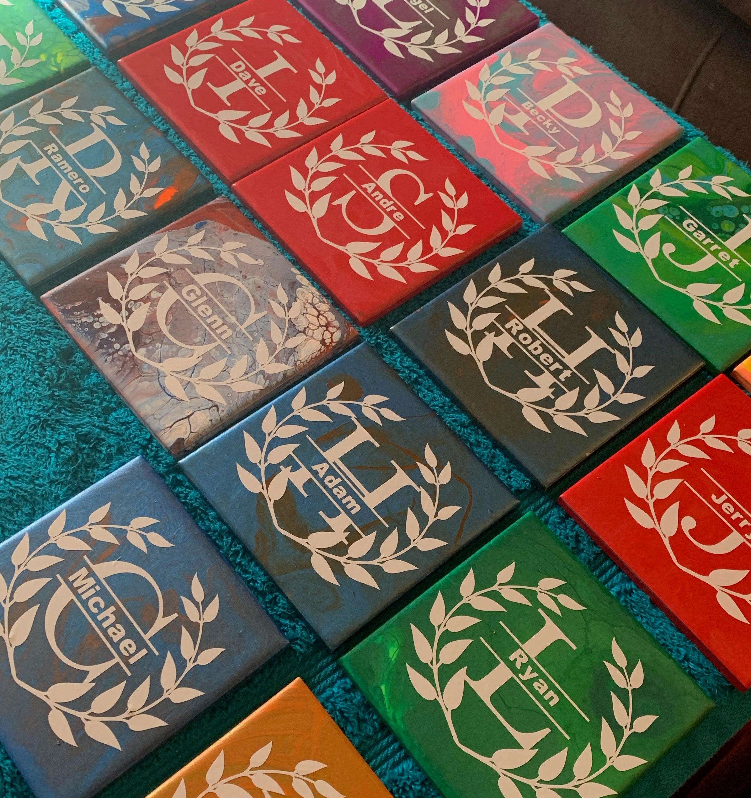 Ceramic personalized Coasters Etsy