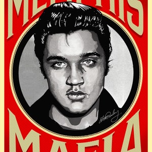 Elvis Presley Digital Download Illustration, Memphis Mafia Inspired ...