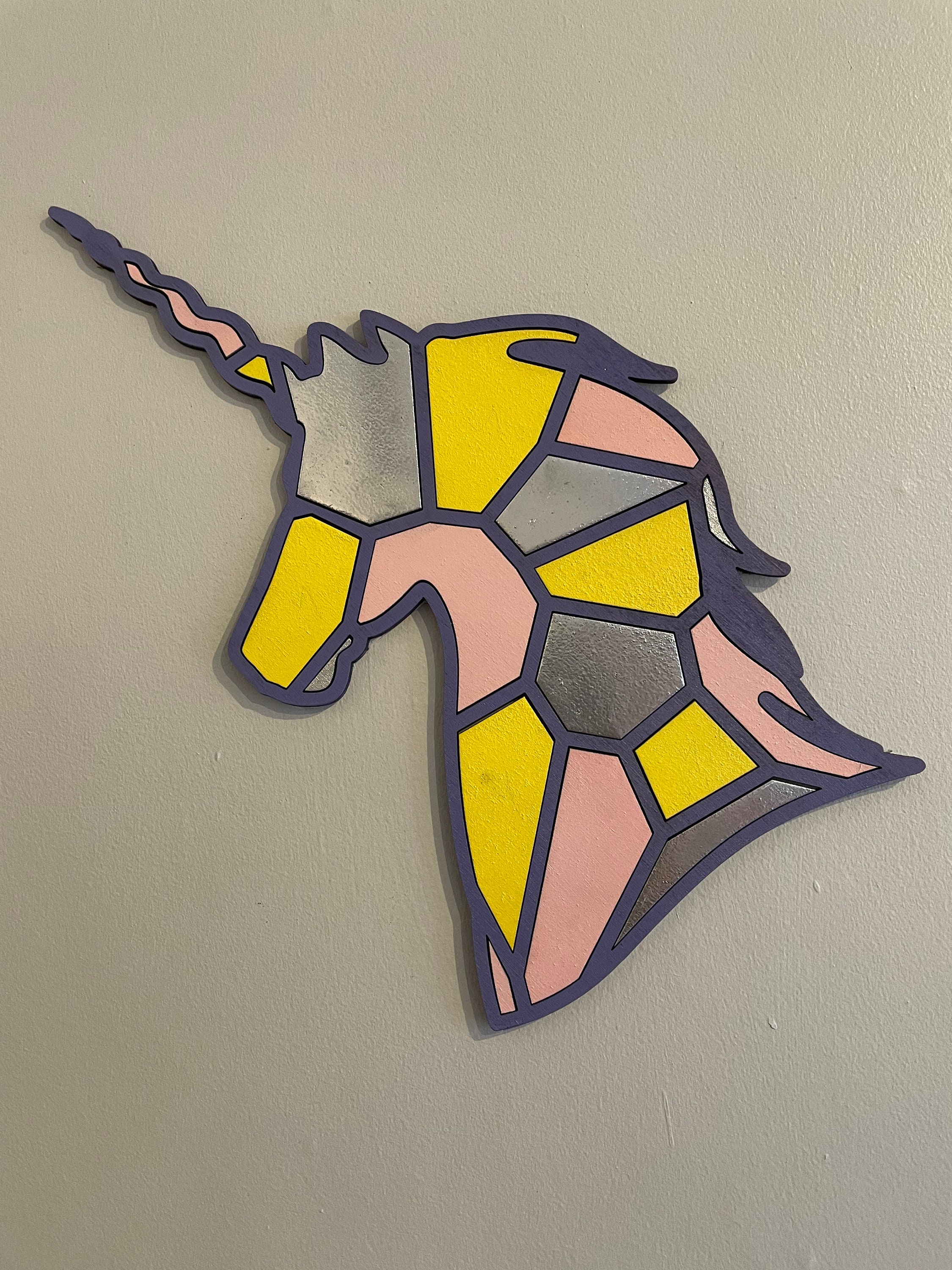 Geometric Unicorn Designed Wall Art. Etsy UK
