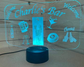 Bespoke personalised home bar signs