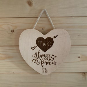 Wooden heart wall art image 1