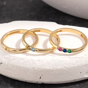 10K,14K,18K Gold Family Birthstone Ring, Gold Personalized Birthstone Ring, Gift for Mom, Mother Ring, New Mom Ring, Family Gold Ring image 2