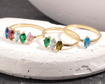 10K,14K,18K Gold Family Birthstone Ring, Gold Personalized Birthstone Ring, Mother's Day Gift, Gift for Mom, Mother Ring, New Mom Ring