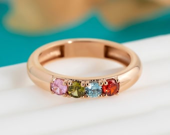 10K,14K,18K Gold Family Birthstone Ring, Personalized Birthstone Ring, Gold Custom Birthstone Ring, Gift for Mom, Gift for Her, Mother Ring