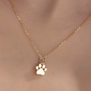 10K,14K,18K Gold Engraved Paw Pendant, Pet Memorial Gift, Pet Remembrance Gift, Gift For Dog Lovers, Gift For Cat Lovers, Custom Paw Pendant