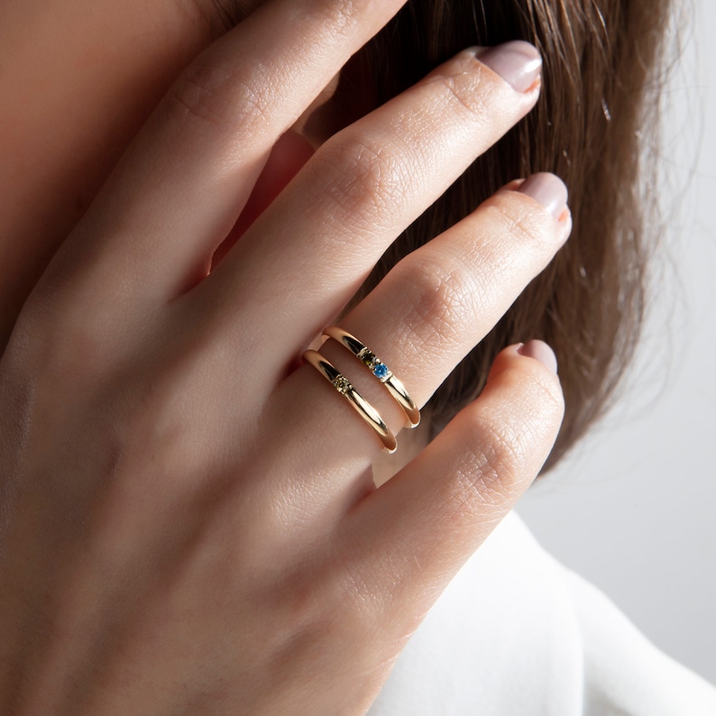 10K,14K,18K Gold Family Birthstone Ring, Gold Personalized Birthstone Ring, Gift for Mom, Mother Ring, New Mom Ring, Family Gold Ring image 4