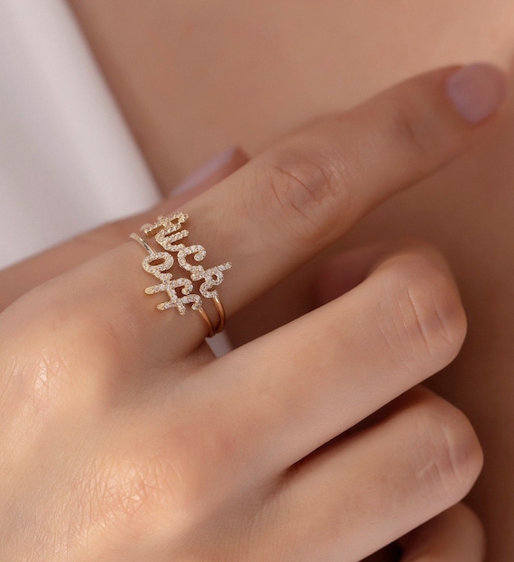 10K,14K,18K Gold Fuck Ring, Gold Fuck off Ring, Fuck Jewelry