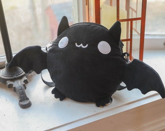 Cute Plush Bat Mini Crossbody Bag / Backpack