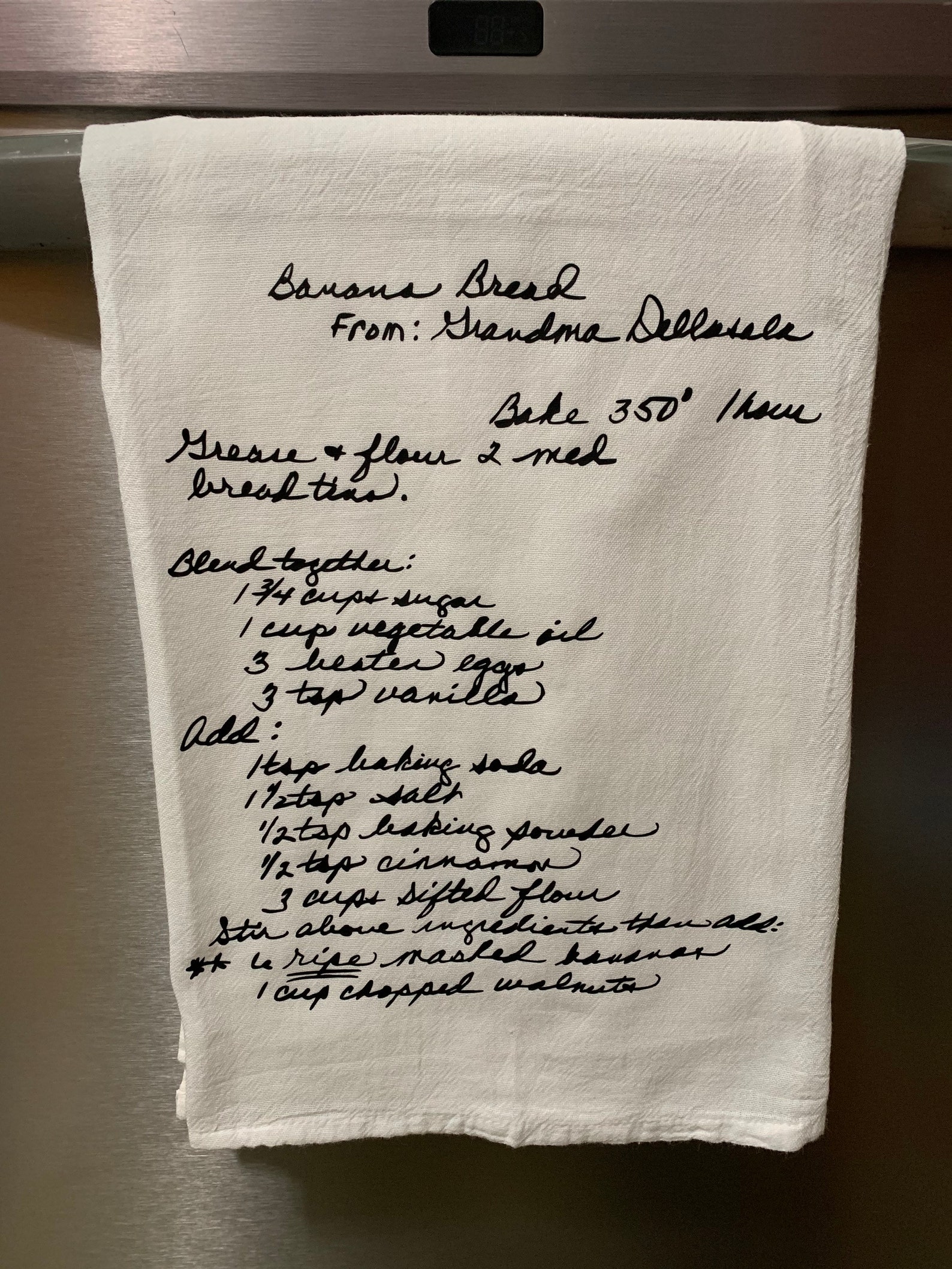 Custom Printed Tea Towel / Family recipes in their original Etsy