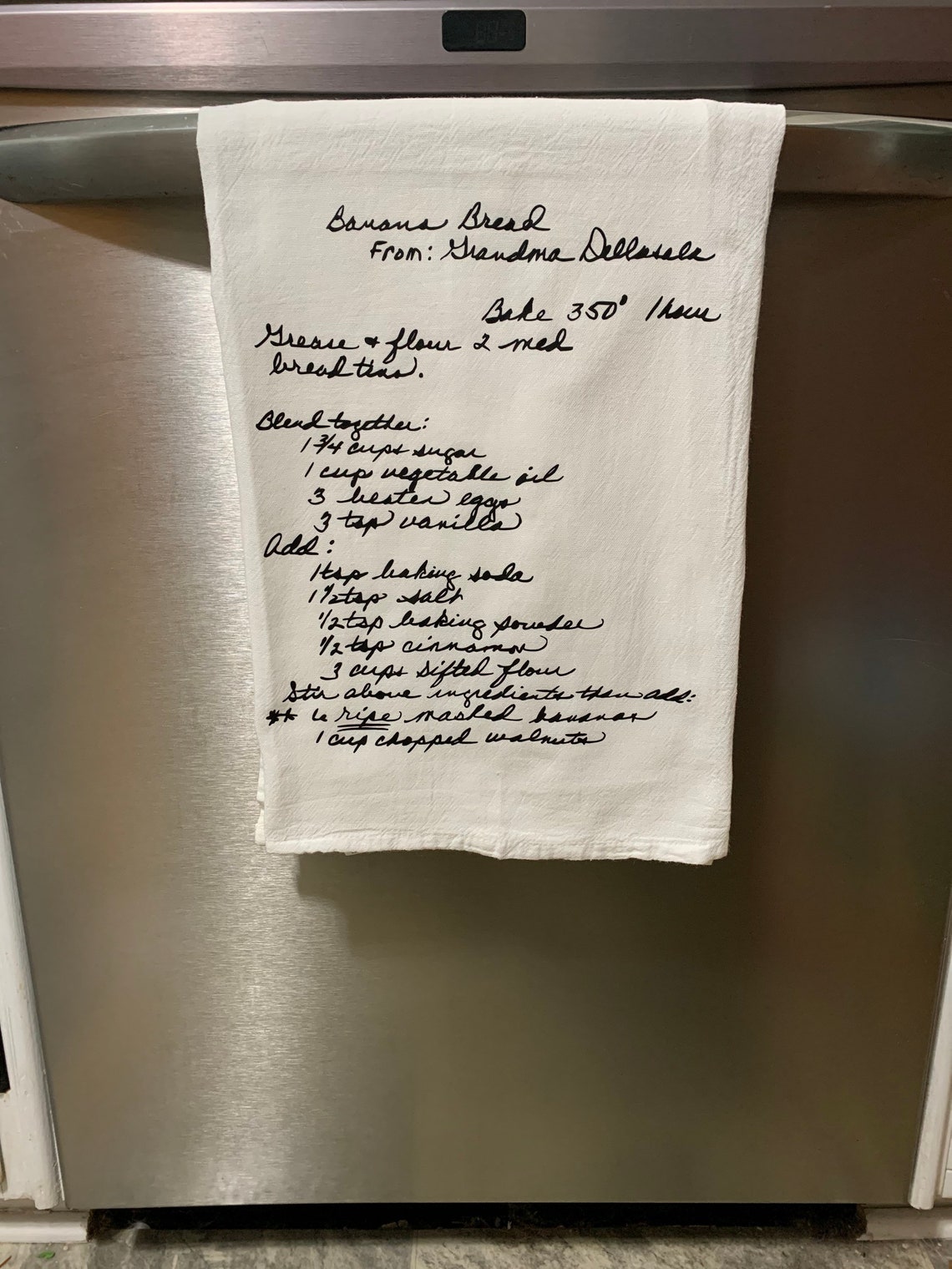 Custom Printed Tea Towel / Family recipes in their original Etsy