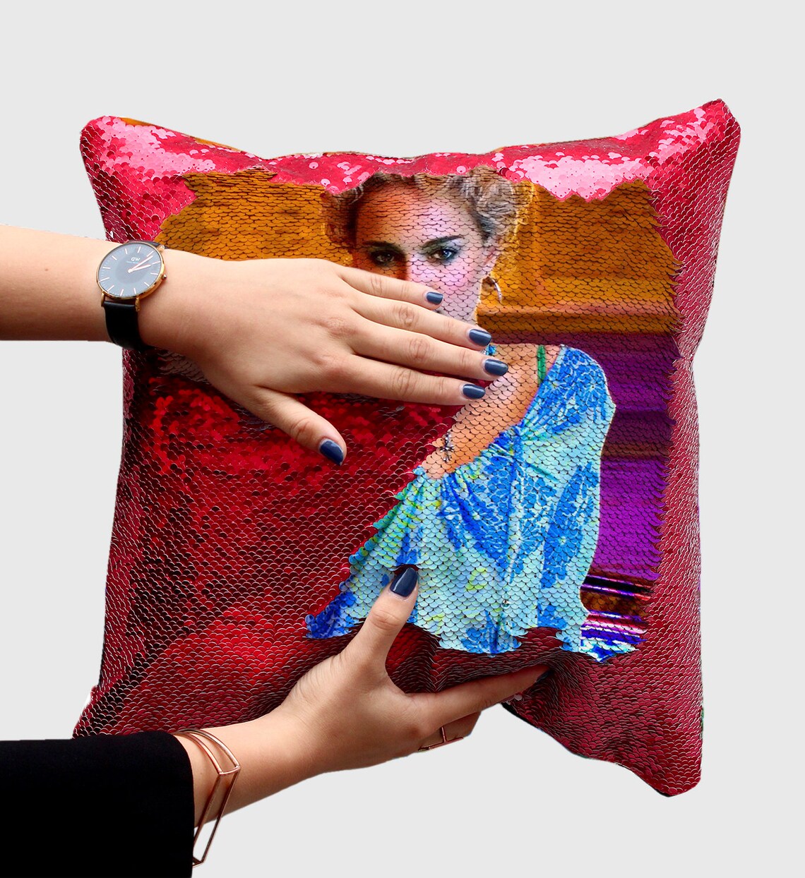 Natalie Portman Sequin Pillow Hollywood Magic Pillow Sexy | Etsy
