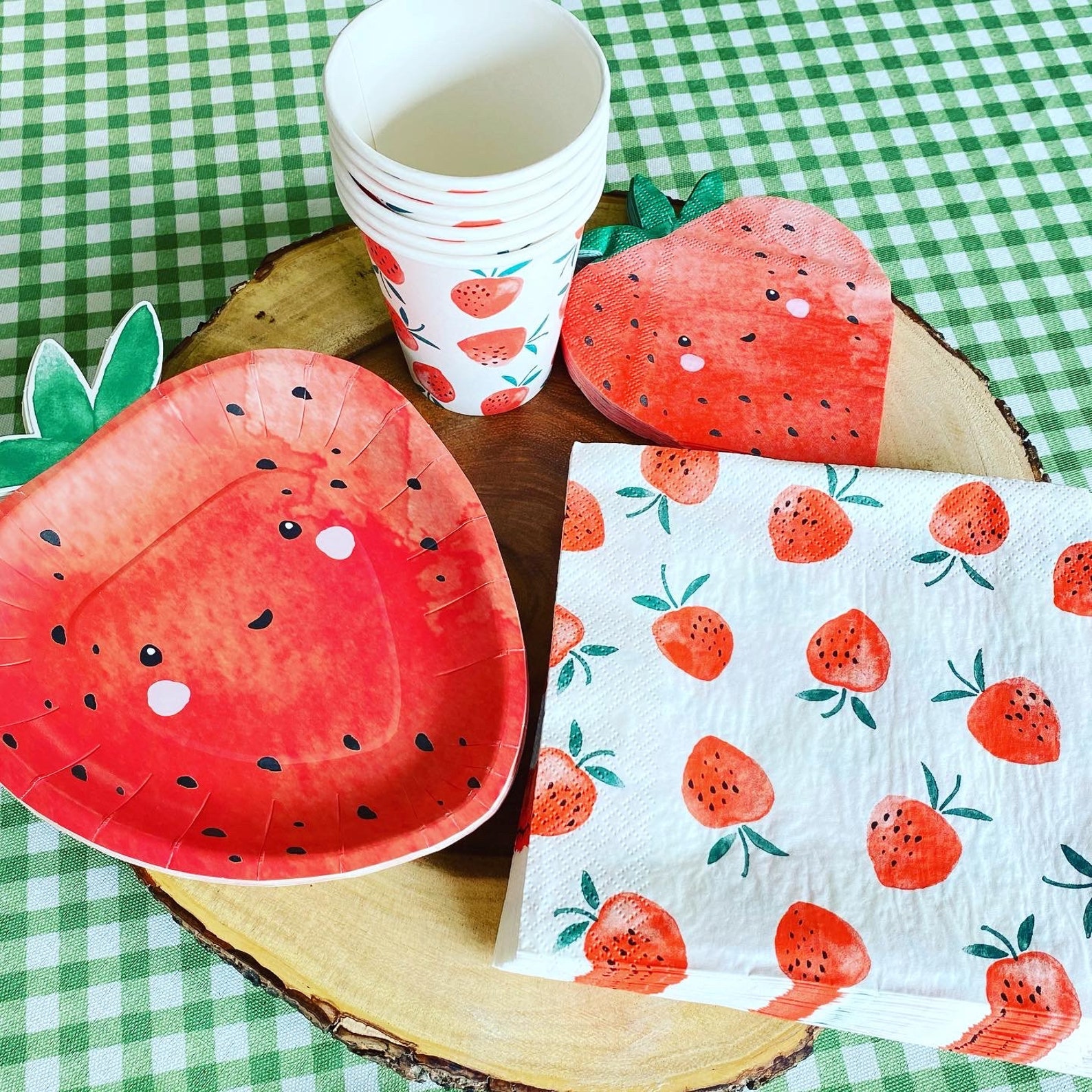 Strawberry Shaped Paper Napkins 16 ct 10x10in Picnic Etsy