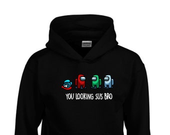 Kidsinwe Kids Unisex Game Us Lightweight Spring Sweatshirt Crewmates Pullover Hoodies Imposters Print Tracksuit Blue