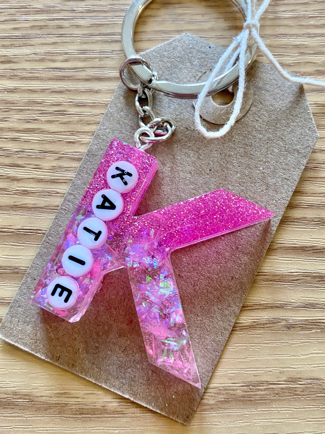 RESIN KEYRING Initial Name Personalised Keyrings Keychains Etsy