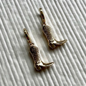Cowboy Boot Gold Plated Mini Hoop Earrings | western Boot Hoops
