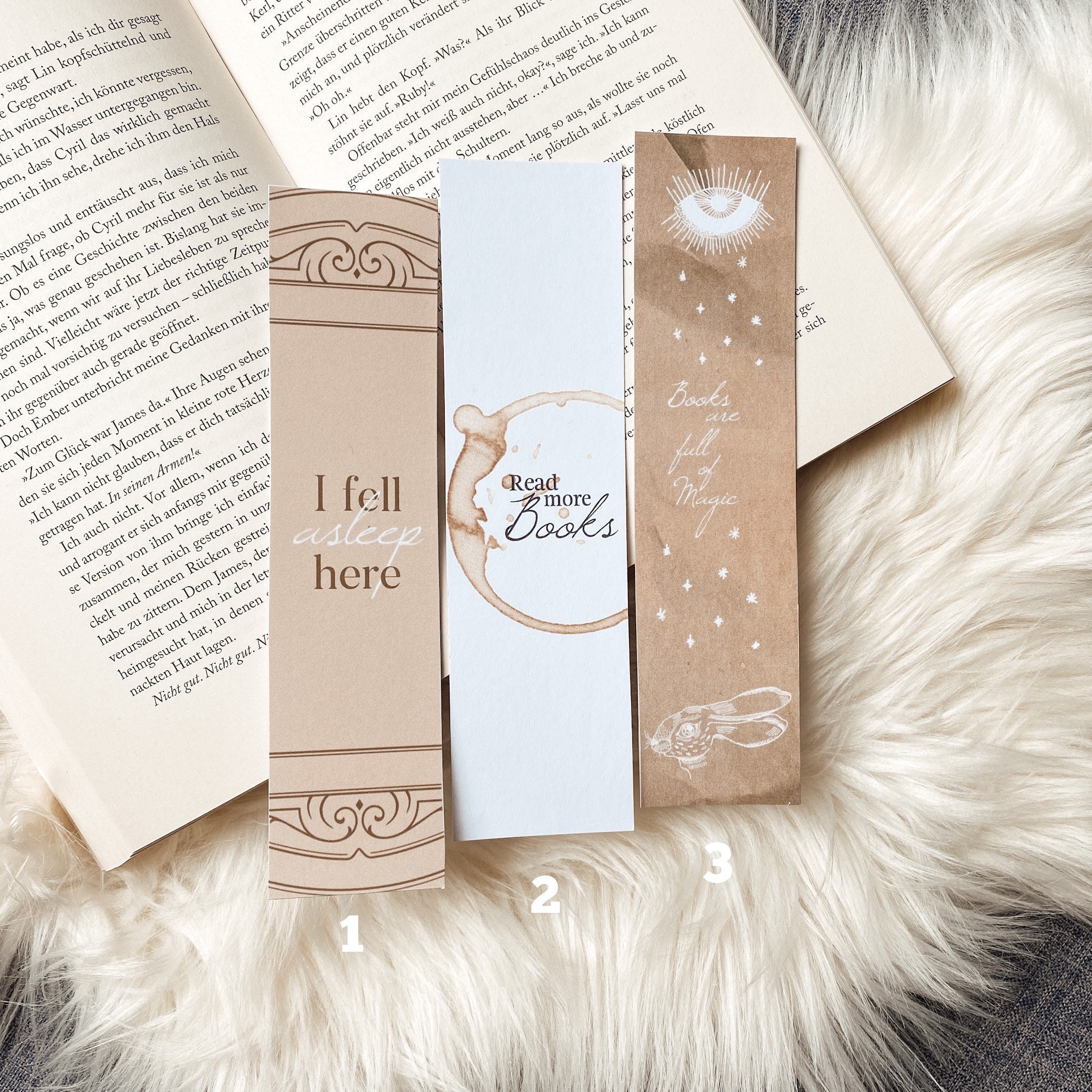Bookmark Paper Coffee and Books Magic Minimalist Aesthetic | Etsy