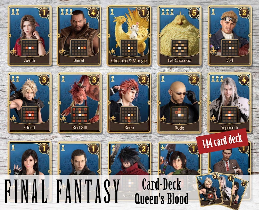 Final Fantasy VII - Queen's Blood Game Card Set (144 Cards, Matte, 280g Cardboard) - Etsy
