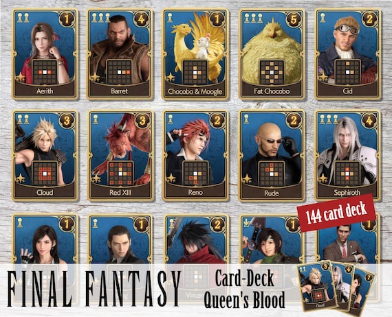 Final Fantasy VII - Queen's Blood Game Card Set (144 Cards, Matte