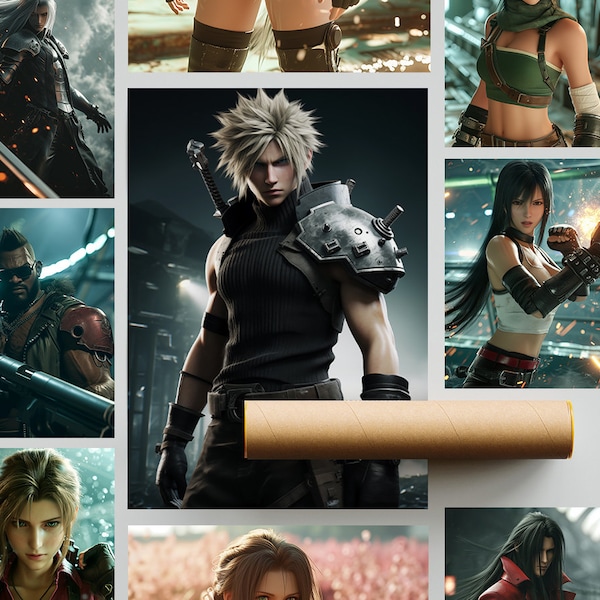 Póster de pose de personaje de Final Fantasy 7 Rebirth - muchos tamaños