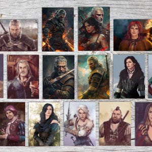 The Witcher 3 Wild Hunt (15 cartes) | Cartes astucieuses | Carte postale sertie de personnages de jeu