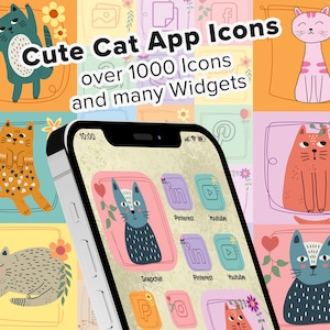 Cute Cat App Icon Pack I Stylish Icons for Android and iPhone 