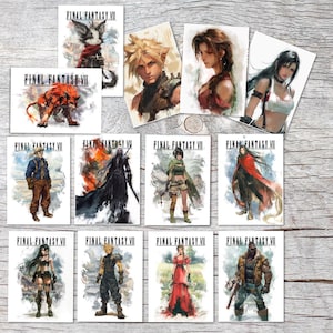 Final Fantasy VII - Rebirth and Remake (13 Karten) | Kunstvolle Karten | Postkarten Set mit Game Characters